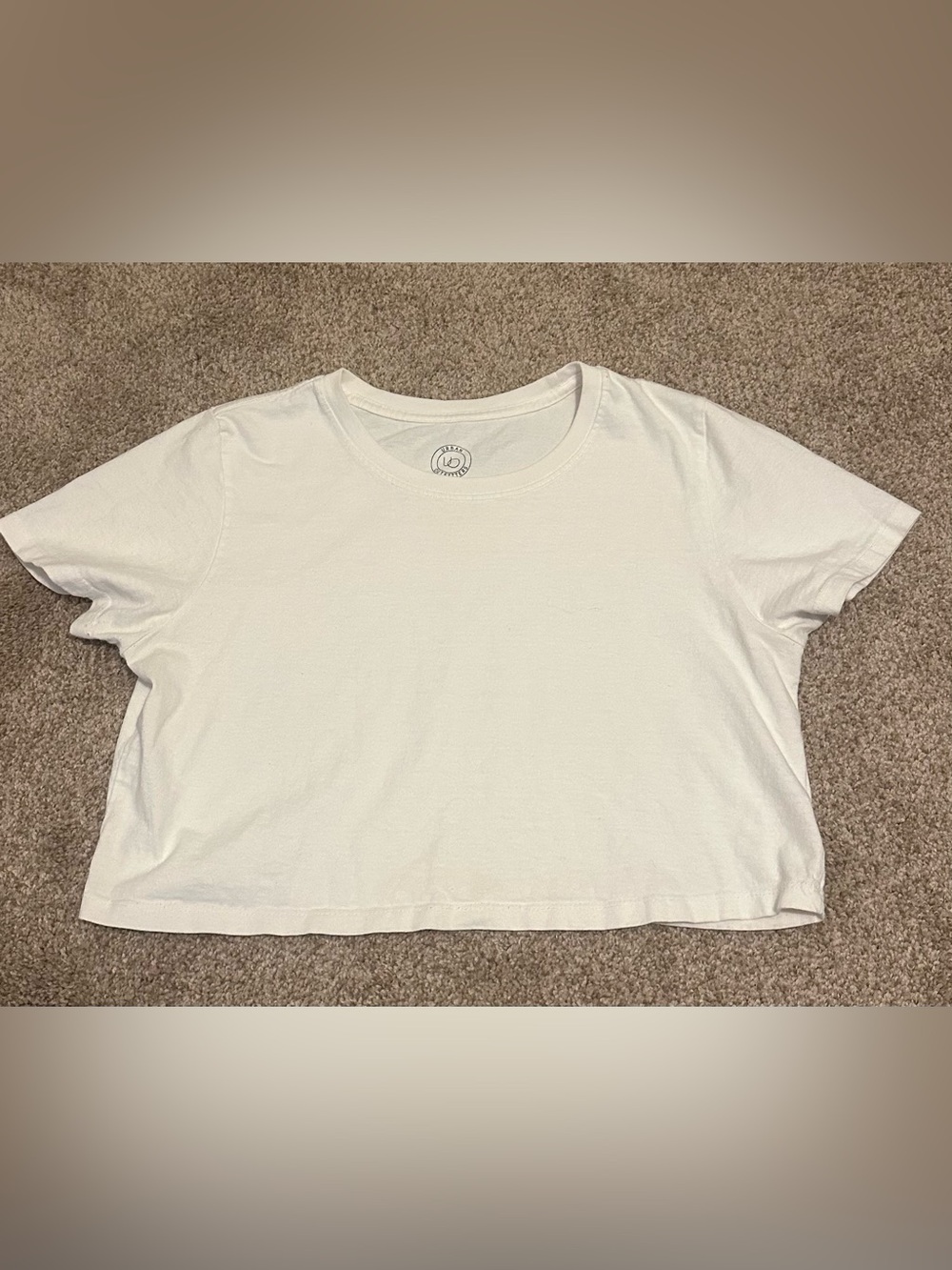 Urban Outfitters White Cropped Crewneck Tee